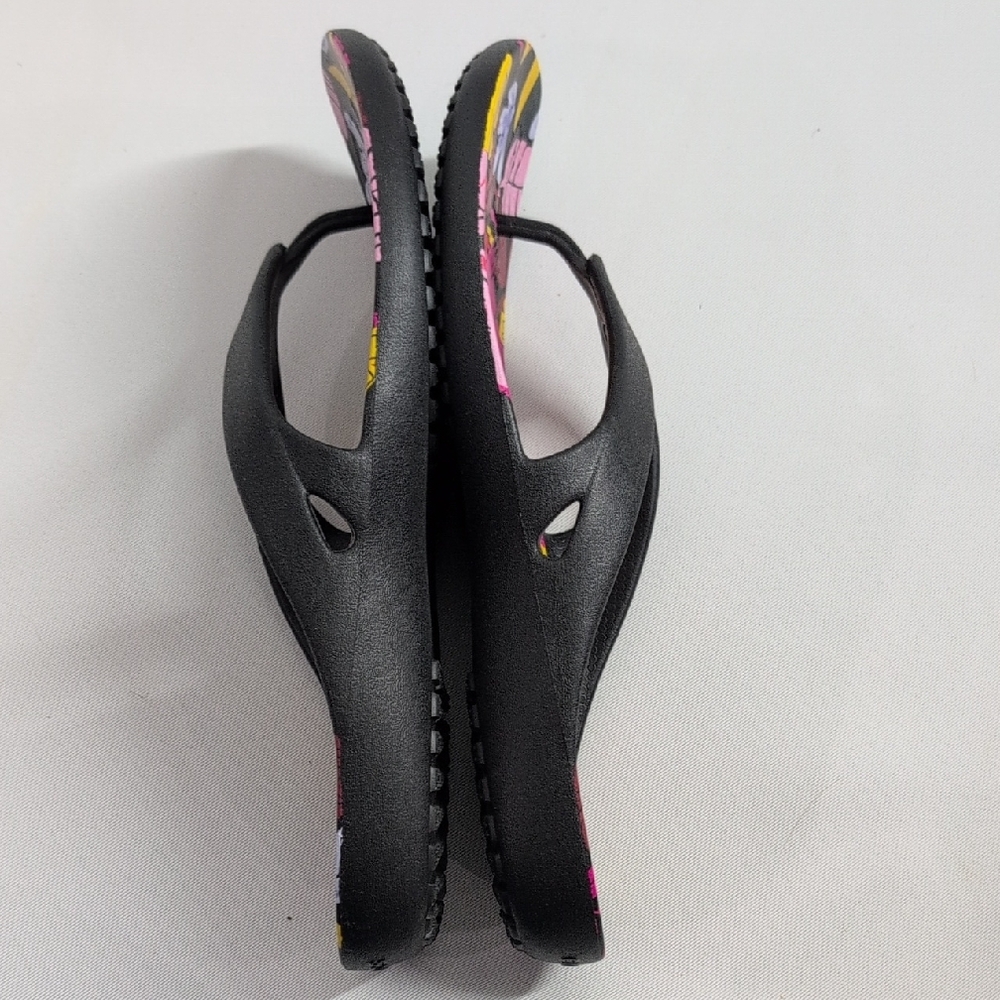 CROCS Black Sole Floral Sandals - Picture 5 of 9